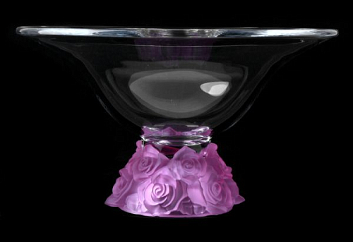 Фруктовница 35,5см Розы розовая ножка Crystalite Bohemia