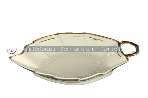 М/З Салатник Лепесток средний 1шт Отводка золото Слоновая кость