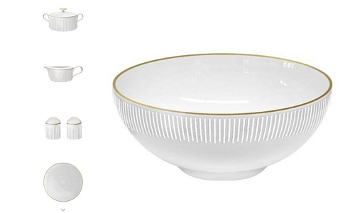 Сервиз столовый 6пер 26пр с супником Nastia White Gold Falkenporzellan