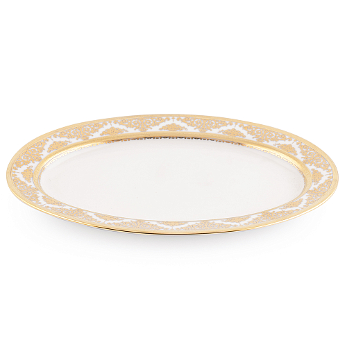 Блюдо овальное 24см 1шт Constanza Cremе Casablanca Gold 