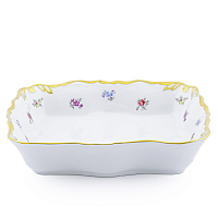 Салатник 25см квадратный Мейсенский цветок Queen's Crown