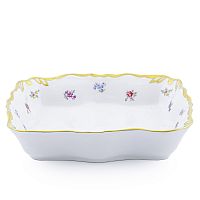 Салатник 25см квадратный Мейсенский цветок Queen's Crown