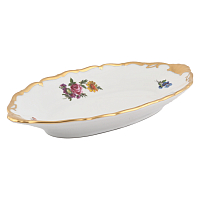 Блюдо овальное 25см 1шт Мейсенский букет Queen's Crown