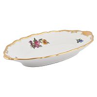 Блюдо овальное 25см 1шт Мейсенский букет Queen's Crown