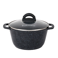 Кастрюля 2,5л с крышкой Granit black Кукмара
