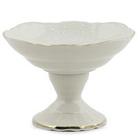 Конфетница 16см на ножке Белый узор слоновая кость Bernadotte