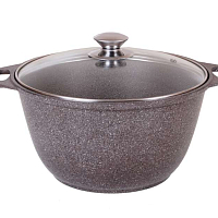 Кастрюля 2л со стекл. кр Кофейный мрамор Кукмара