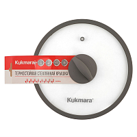 Крышка стеклянная 28см с ободком и ручкой из силикона Кукмара