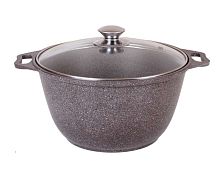 Кастрюля 2л со стекл. кр Кофейный мрамор Кукмара