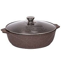 Жаровня 3л 26см с крышкой Гранит Brown Мечта