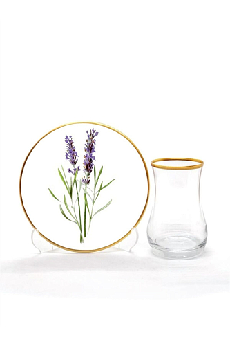 Набор армудов с блюдцами на 6 персон Lavender