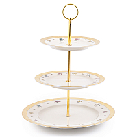 Горка 3этажа 1шт Flowers Gold Constanza Creme Falkenporzellan