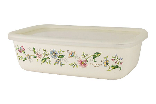 Лоток гастр.эмалиров.с крышкой 21*13*6,5см 1л Прованс Ejiry