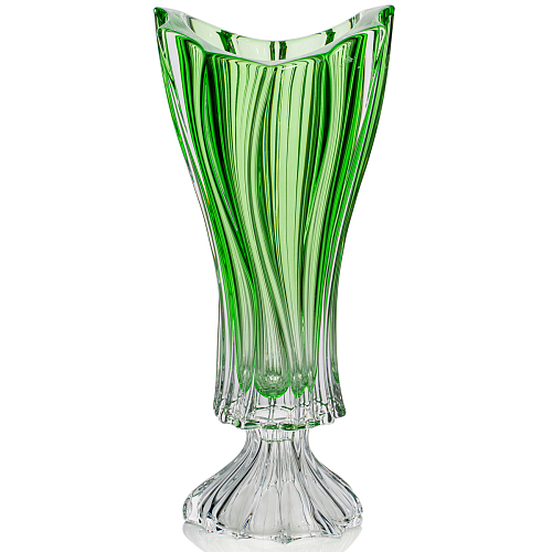 Ваза 40см на ножке Plantica Green Aurum Crystal