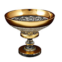 Конфетница 15см н/н хрусталь с золотом Снежинка Crystal HeArt