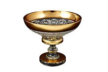 Конфетница 15см н/н хрусталь с золотом Снежинка Crystal HeArt