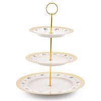 Горка 3этажа 1шт Flowers Gold Constanza Creme Falkenporzellan