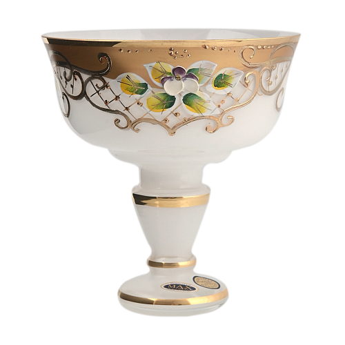 Конфетница 13см золото белый фон Star Crystal 