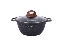 Кастрюля 2л со стекл. крышкой Granit ultra Blue Kukmara