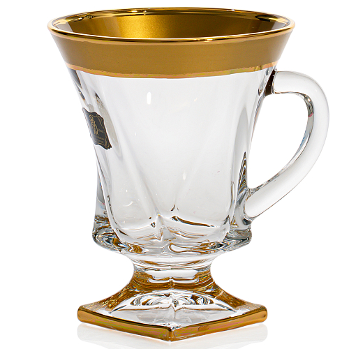 Набор кружек 150мл 6шт Quadro Матовое золото Pallme Konig AS Crystal