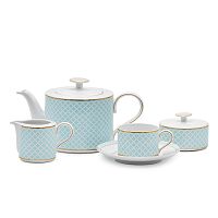 Сервиз чайный 6пер 15пр Corvara Blue Gold Falkenporzellan 