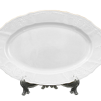 Блюдо овальное 34см 1шт Белый узор слоновая кость Bernadotte