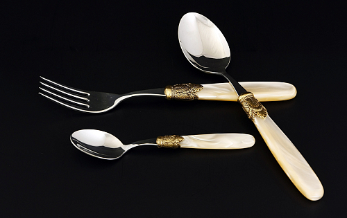 Набор столовых приборов 18пр Ischia Antique Gold Shampagne Steel Domus Design Набор столовых приборов 18пр Ischia Antique Gold Shampagne Steel Domus Design