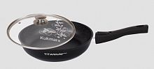 Сковорода 24см с ручкой и стек крышкой Titanium Pro Кукмара