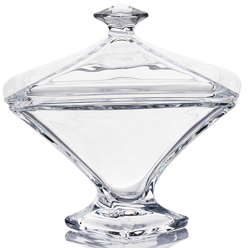 Конфетница 22,5см с крышкой на ножке Quadro Crystalite Bohemia Конфетница 22,5см с крышкой на ножке Quadro Crystalite Bohemia