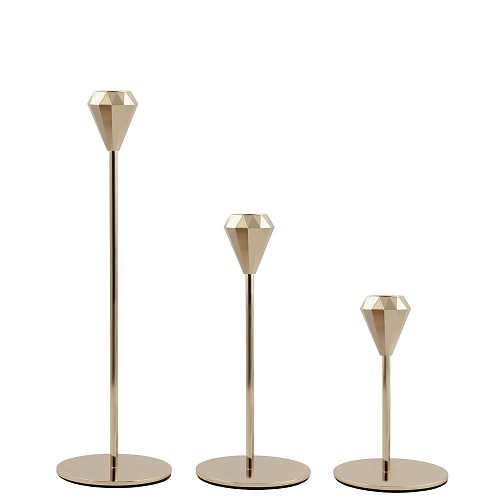 Набор подсвечников 3шт низкие бронза