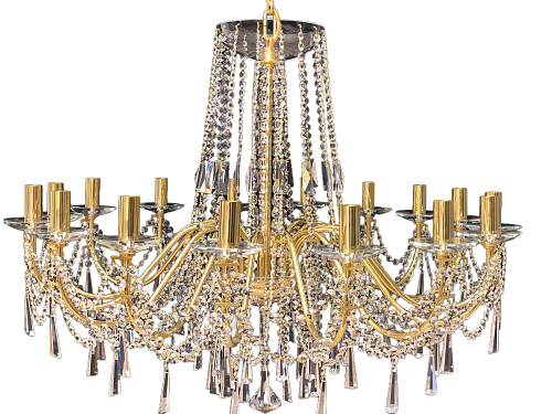 Люстра 16 рожковая золотые плафоны 7030