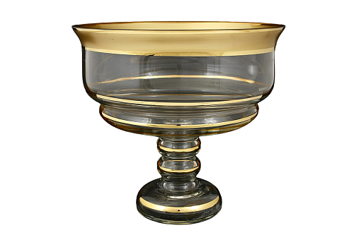 Фруктовница 30см Матовое полоса золото Star Crystal