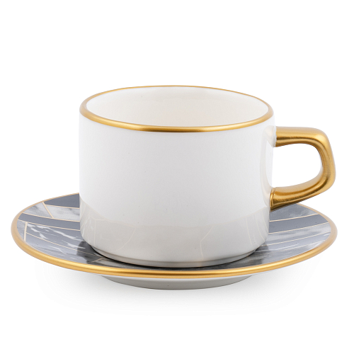 Набор чайных пар на 6 персон Black Marble