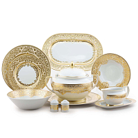 Сервиз столовый 6пер 26пр с супником Natalia Creme Gold Falkenporzellan
