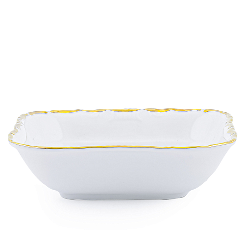 Салатник 16см квадратный Отводка золото широкая