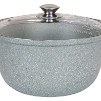 Кастрюля-жаровня 5л со стек. кр Фисташковый мрамор Кукмара