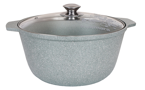 Кастрюля-жаровня 5л со стек. кр Фисташковый мрамор Кукмара Кастрюля-жаровня 5л со стек. кр Фисташковый мрамор Кукмара