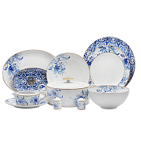 Сервиз столовый 6пер 26пр с супником Porto Blue Gold Falkenporzellan