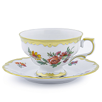 Набор чайных пар 220мл 6шт Мейсенский букет Queen's Crown