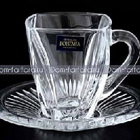 Набор чайных пар 6пер 12пр Neptune Crystalite Bohemia
