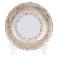 Набор тарелок 19см 6шт Аристократ Бежевый лист Queen's Crown