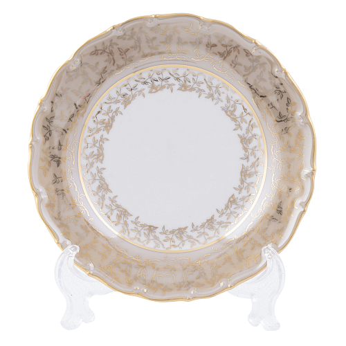 Набор тарелок 19см 6шт Аристократ Бежевый лист Queen's Crown Набор тарелок 19см 6шт Аристократ Бежевый лист Queen's Crown