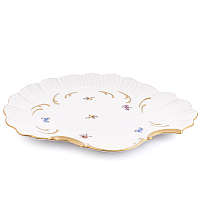 Поднос ракушка Мейсенский цветок Слоновая кость Аристократ 