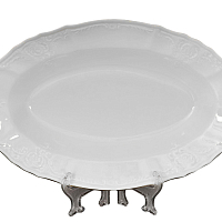 Селедочница 24см Белый узор слоновая кость Bernadotte