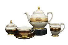 Сервиз чайный 6пер 15пр Agadir Braun Gold Falkenporzellan