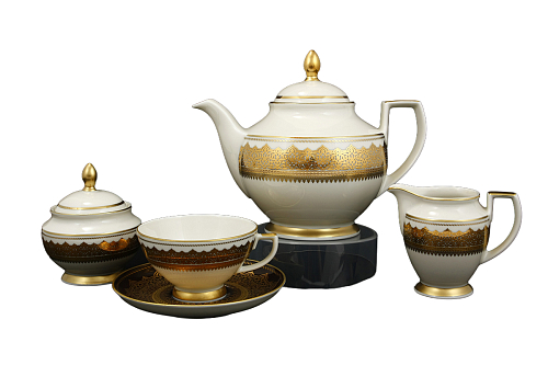 Сервиз чайный 6пер 15пр Agadir Braun Gold Falkenporzellan