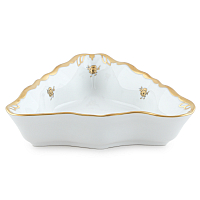 Салатник 22см треугольный 1шт Золотая Роза Queen's Crown