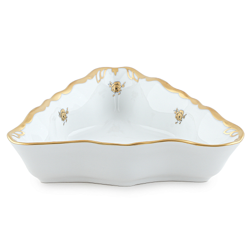 Салатник 22см треугольный 1шт Золотая Роза Queen's Crown
