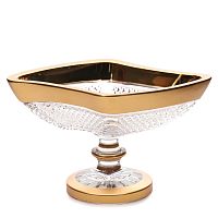 Конфетница 20см н/н хрусталь с золотом Фелиция Crystal HeArt