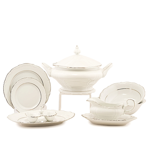 Сервиз столовый 6пер 26пр (с салатниками) с супником Престиж Marquise Platin Сервиз столовый 6пер 26пр (с салатниками) с супником Престиж Marquise Platin